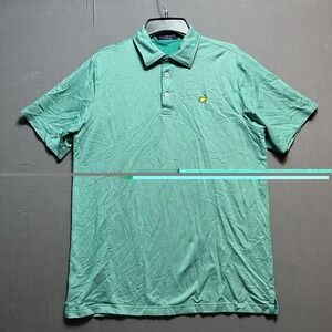 Masters Clubhouse Collection green Polo Shirt Mens L Golf Embroidered Logo
